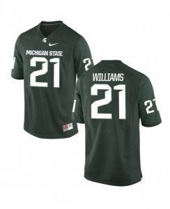 Women's Justin Williams Michigan State Spartans #21 Nike NCAA Green Authentic College Stitched Football Jersey VV50X10CR